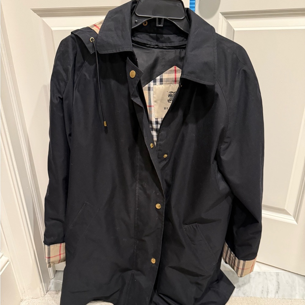 Previously loved size 10 Burberry raincoat with hood